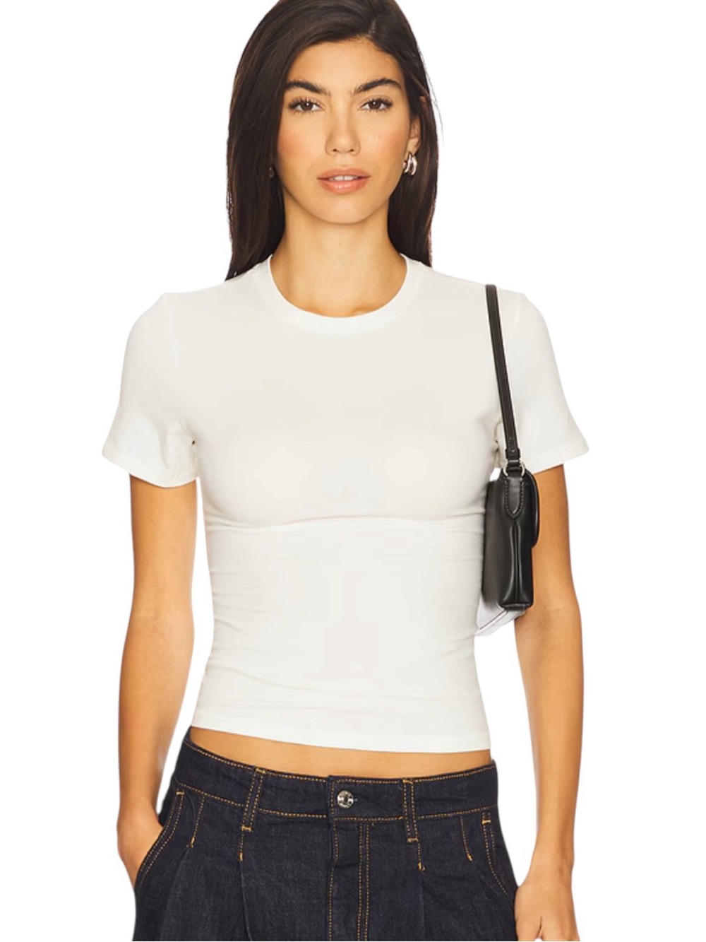 Skims Cotton Jersey T-Shirt Top Bone Size L